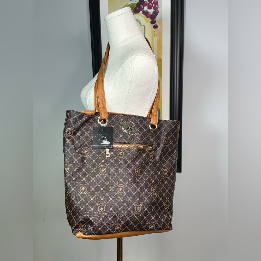 Beverly Hills Polo Club Women's Shoulder Bag Brown Vegan Friendly Handbag